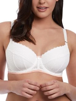 FREYA Daisy Lace Half Cup Balcony Bra - White