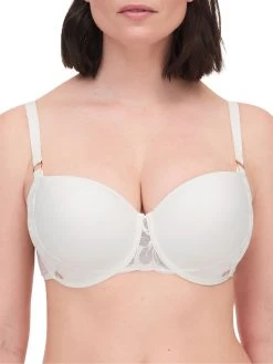Chantelle Fleurs Half Cup Memory Bra - Ivory/Gold