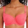 FREYA Viva Lace Side Support Bra - Sunkissed Coral