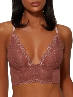 Gossard Superboost Lace Deep V Bralette - Cinder Rose