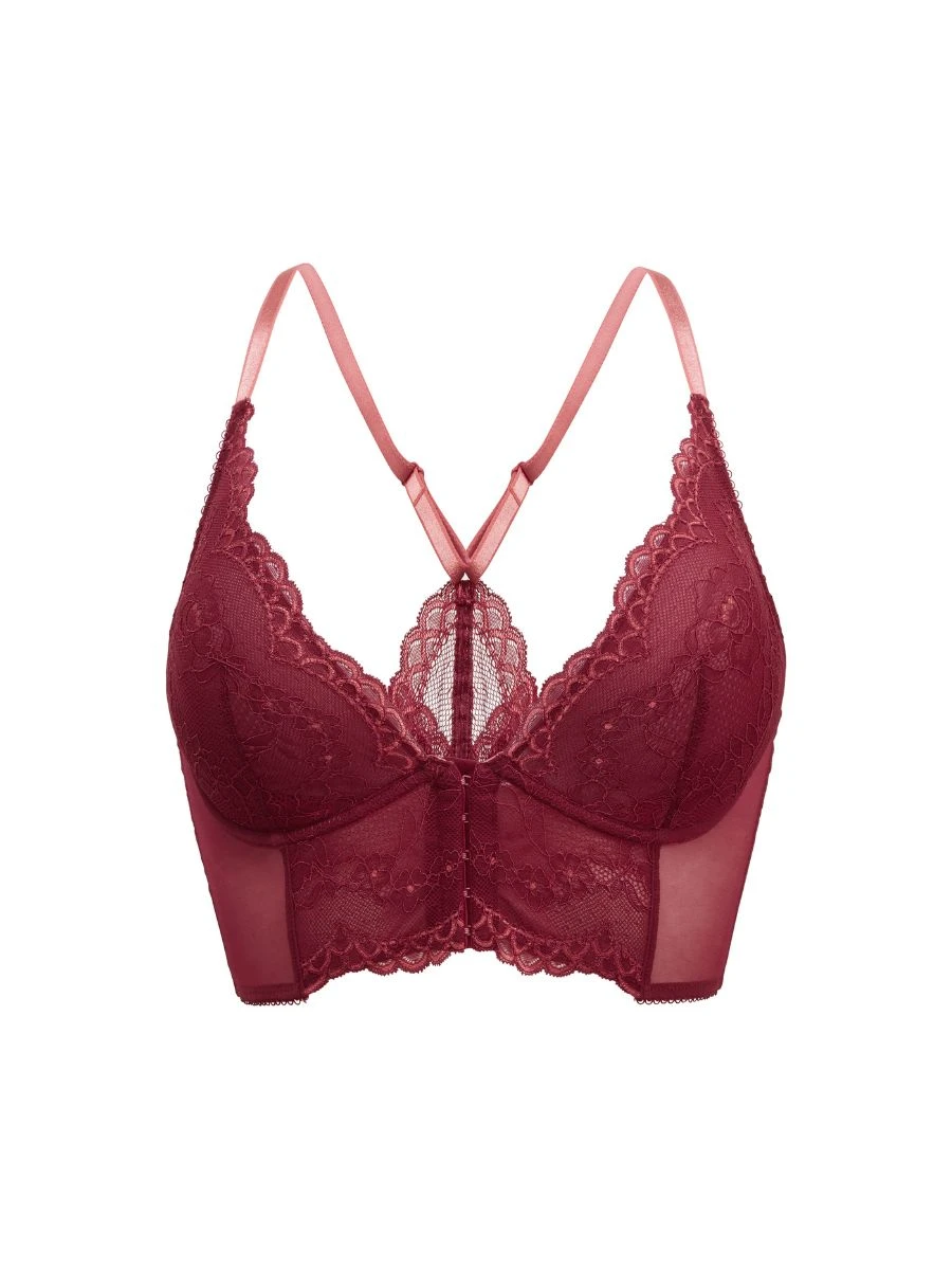 Gossard Superboost Lace Deep V Bralette - Cranberry/Raspberry Sorbet - Image 5
