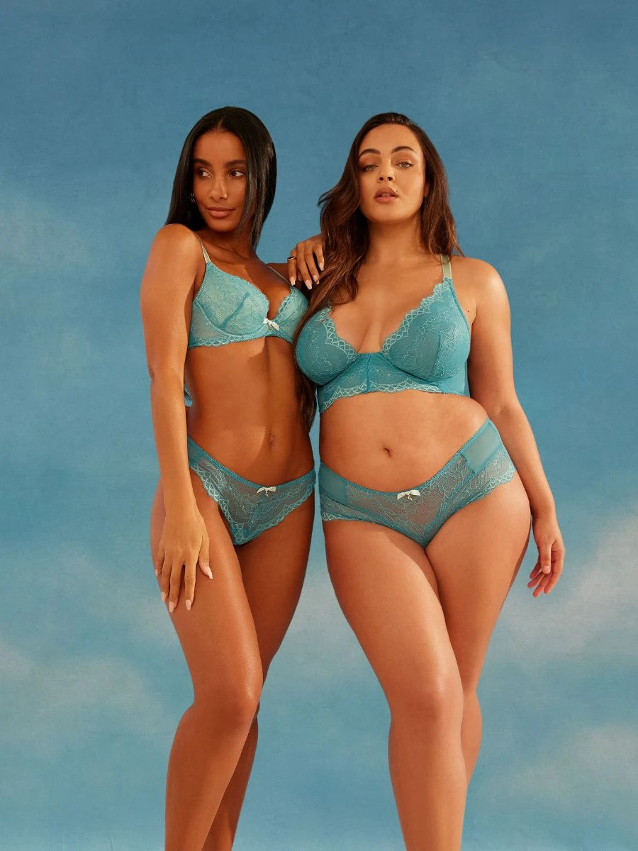 Gossard Superboost Lace Deep V Bralette - Ocean Blue - Image 2