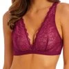 Wacoal Lace Perfection Non Wired Bralette - Red Plum