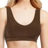 Chantelle SoftStretch V-Neck Jersey Crop Top - Walnut