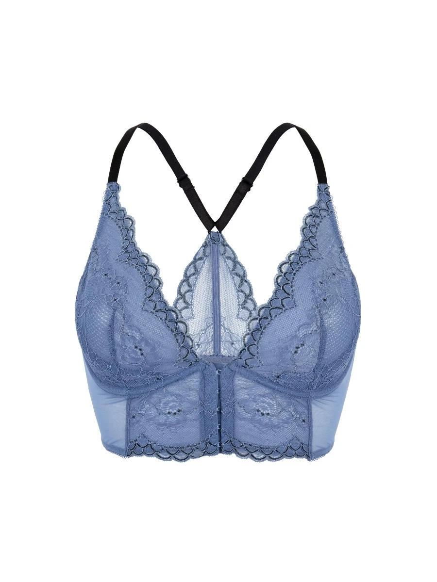 Gossard Superboost Lace Deep V Bralette - Moonlight Blue - Image 4