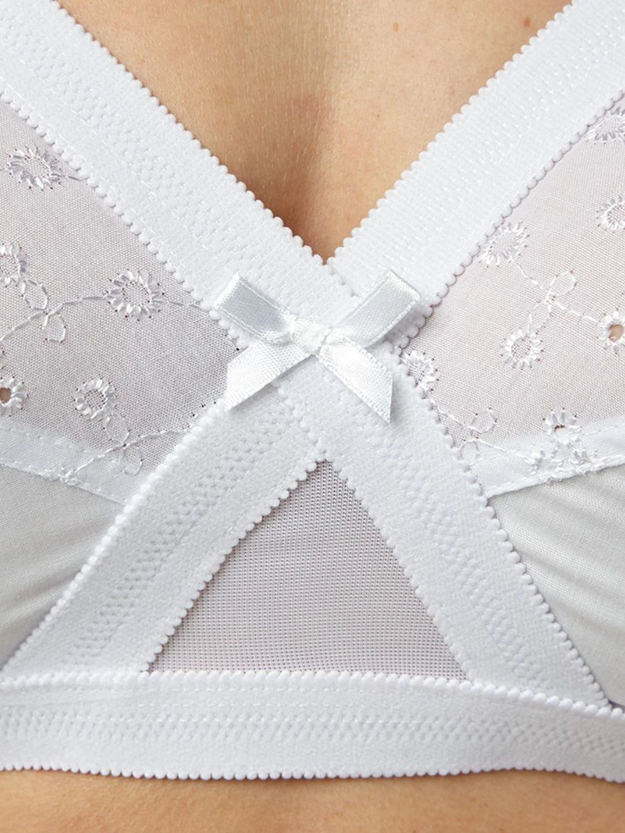 Marlon Embroidered Bra - White - Image 3