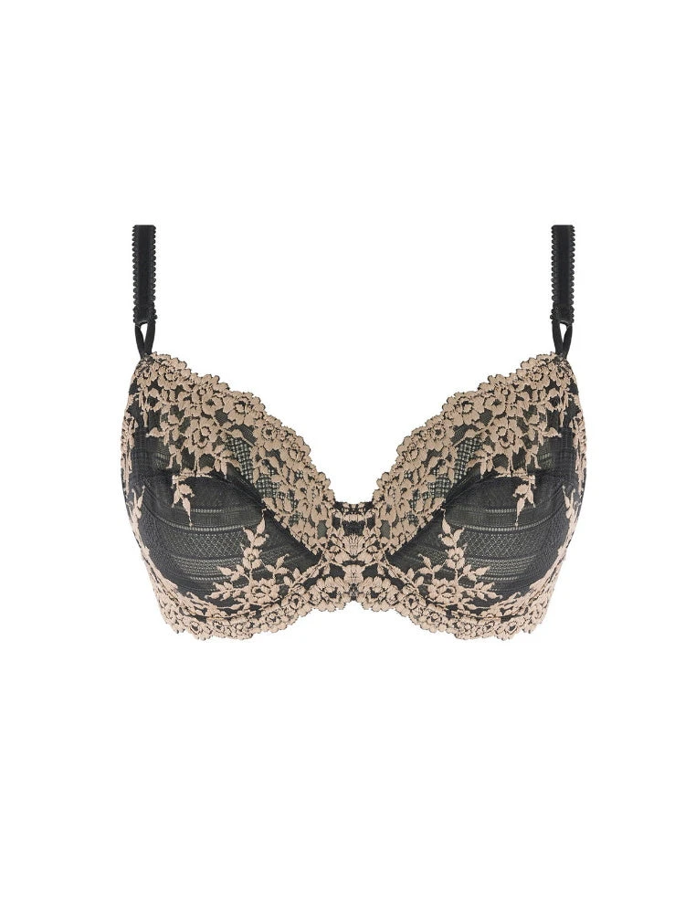 Wacoal Embrace Lace Underwire Bra - Ebony/Shifting Sand - Image 3