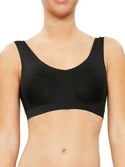 Chantelle SoftStretch V-Neck Jersey Crop Top - Black