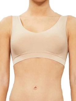 Chantelle SoftStretch V-Neck Jersey Crop Top - Nude