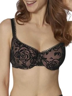 Triumph Velvet Rose Spotlight Half Cup Bra - Black